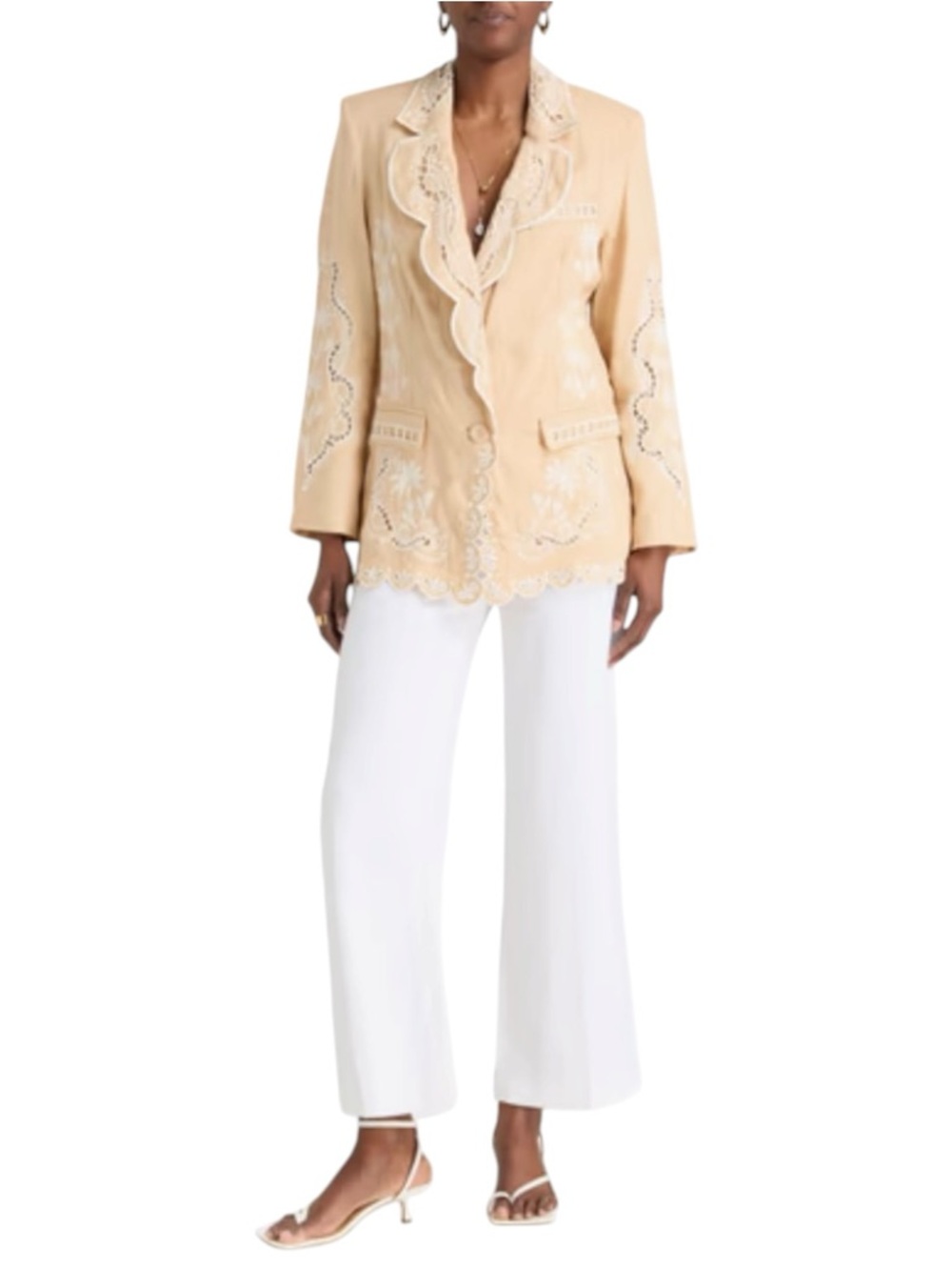 NWT FARM Rio OVERSIZE Embroidered Linen Blazer SIze XS - Picture 5 of 10